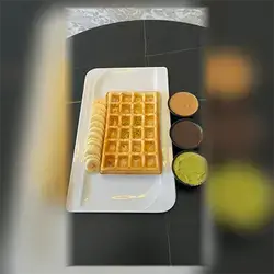 Plain Waffle with 3 Special Sauces