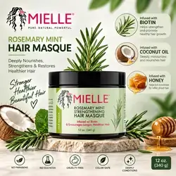Mielle Rosemary Mint Strengthening Hair Masque with Biotin — 12 oz (340 g)