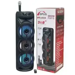 SZ-8336 Supper Bass Wireless Blue-tooth Karaoke Speakers With Mic HIFI Stereo Woofer LED Colorful Light Tower Party Speakers