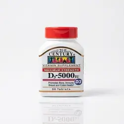 21st CENTURY D3-5000 IU (Maximum Strength - 30 Tablets)
