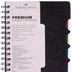 Faber Castell Premium 5 Subject Notebook A5 150 Sheets (BLACK)