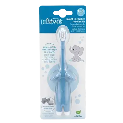 Infant To Toddler Toothbrush Blue Elephant 0-3 Years _ Dr. Brown's