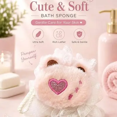 Cute Bear Baby Bath Sponge