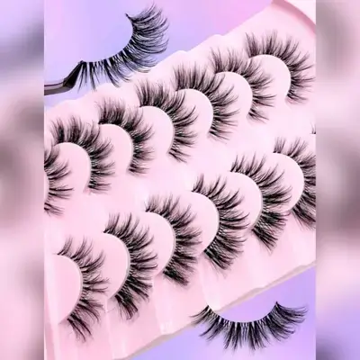 Asiteo 7 Pairs Fluffy False Eyelashes E-08