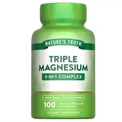 Nature's Truth Triple Magnesium Complex Supplement | 100 Capsules | 420 mg Magnesium Oxide, Citrate & Aspartate | Non-GMO & Gluten Free