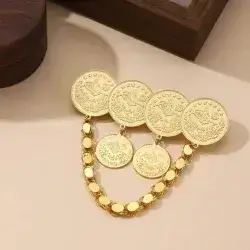 18k Plated Handmade Copper Alloy Chain Brooch