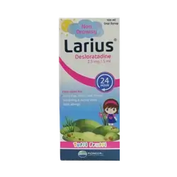 Larius (Desloratadine 2.5mg/5ml) Non Drowsy Syrup 100ml _ PIONEER