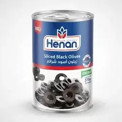 Henan Spanish Sliced Black Olives For Pizza 370g