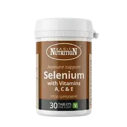 Selenium with Vitamins A C & E 30 Tablets _ BASIC NUTRITION