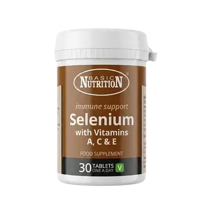 Selenium with Vitamins A C & E 30 Tablets _ BASIC NUTRITION