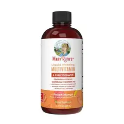 MaryRuth's Liquid Morning Vegan Multivitamin + Hair Growth - Peach Mango - 15.2oz