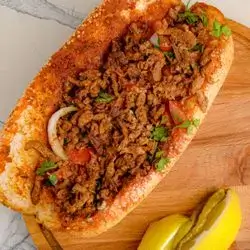 Meat Tantuni Sandwich in a Bun