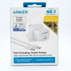 Anker Fast Charging Adaptor Type-C + Cable Type-C to Type-C White