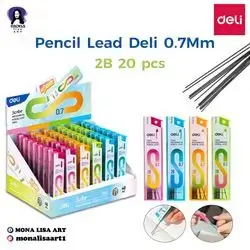 Pencil Lead 0.7mm 2B 20pcs-deli