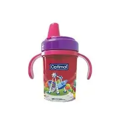 Silicone Spout Weaning Cup 240ml with Handle - Pink
