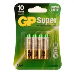 Gp Super Alkaline Battery AAA (1X4Pcs)