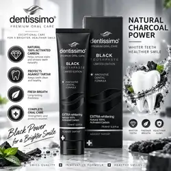 Dentissimo Black Toothpaste Limited Edition – Extra-Whitening, Activated Carbon, 75 mL