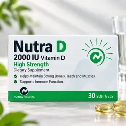 Nutra D 2000 IU Vitamin D High Strength – 30 Softgels