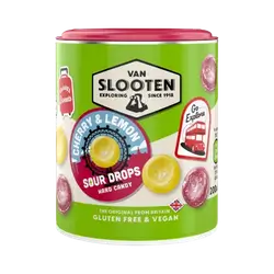 Hard Candy flavour of cherry and lemon sour drops British 200g