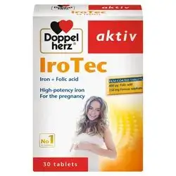 irotec iron +folic acid high-potency iron for the pregnancy 30 tablets - doppel herz