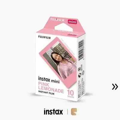 FUJIFILM Instax Mini Pink Lemonade Instant Film Sheets 10Pcs (10x1) for Mini Cameras