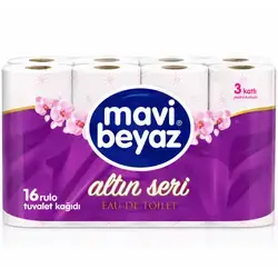 Mavi beyaz 16 rolls 3ply