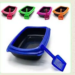 Cat Litter Tray with Scoop - Assorted Colors