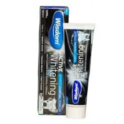 wisdom active whitening fresh mint activated charcoal technology 100ml