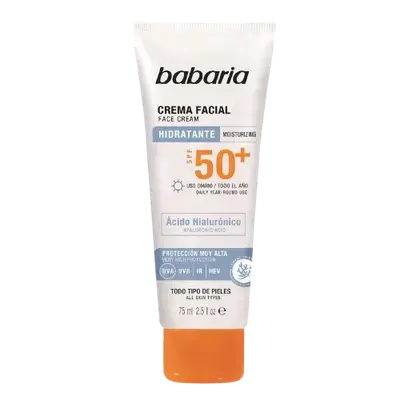 Moisturizing Face Cream Spf50+ for All Skin Types 75ml _ babaria