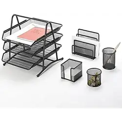 5-Piece Metal Mesh Desk Set