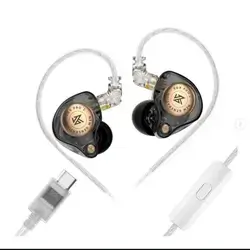 KZ EDX Pro 2  IEM with Mic Earphones with 10mm Dynamic Drive Cable with Type C Plug (Black)