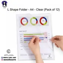L Shape Folder - A4 - Clear (Pack of 12)