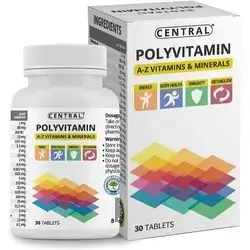 CENTRAL POLYVITAMIN A-Z VITAMINS AND MINERALS 30 tablets