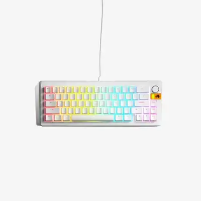Glorious GMMK 3 65% Custom Mechanical Gaming Keyboard with Knob – White
