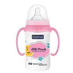 Anti-Colic Wide Round Silicone Nipple 6+ Months Medium Flow PINK 240ml OPB-1033(P) _ Optimal