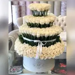 Premium White Rose Bouquet – 150 Flowers