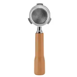 51mm Bottomless Portafilter with Light Wood Handle (3-Ear)