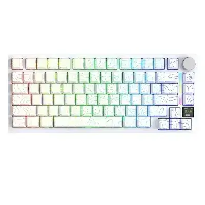 ATTACK SHARK X820Ultra Tri-mode Gasket Mechanical Keyboard-White contour shark switch