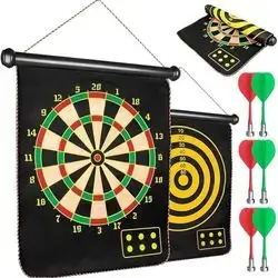 Sided Magnet Dart Board Set Powerful Double 17'' - 6