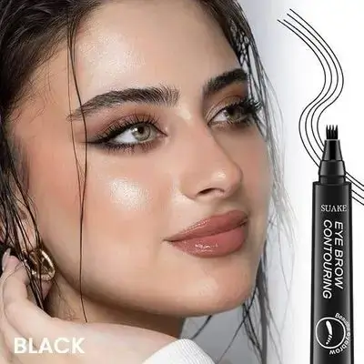 SUAKE 4-Tip Brow Eye Color Four Fork Water Eyebrow Pen - 05 Black
