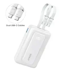 Anker Zolo Power Bank 10000mAh 35W with Built-in Dual USB-C Cables