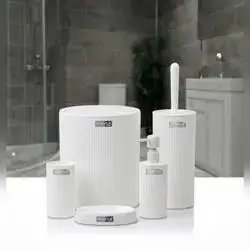 Mina 5 Pcs Bathroom Set / White