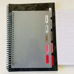 2 English writing notebooks with plastic covers, size A4 + A5 - colors for boys