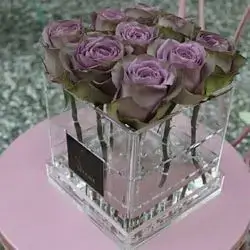 Acrylic Box With Natural Rose