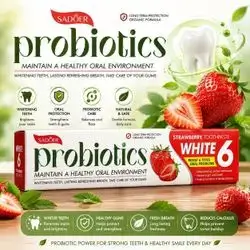 SADOER Probiotics Strawberry Toothpaste (White 6