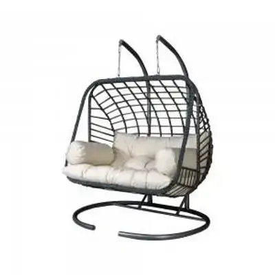 Pacific 2-pair Rattan Swing Gray
