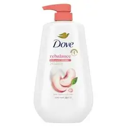 Dove 24hr Rebalance Lotion Body Wash, White Peach & Rice Milk, 30.6 oz