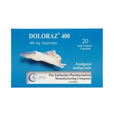 DOLORAZ (Ibuprofen 400mg) 20 Soft Gelatin Capsules _ JPM