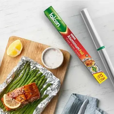 Falcon Heavy Duty Aluminium Foil 7.74m*45cm, 37.5sq.ft, Cooking-Storing-Wrapping