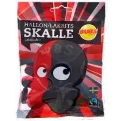 BUBS Raspberry & Liquorice Skull 90g – Sweden’s Iconic Candy